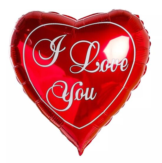 Folijas balons "Sirds - I love you", 46 cm